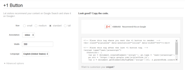 Google +1 button